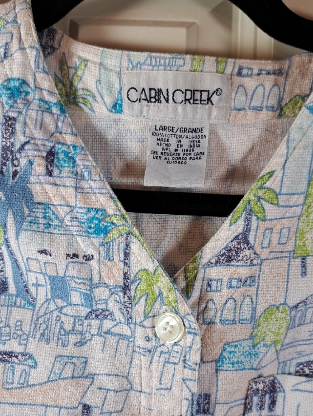 Cabin Creek Blue & Green Printed Button-Down Shirt - Picture 2 of 7